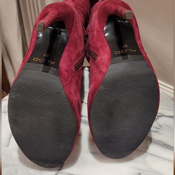 Aldo Wine-Burgundy over-the-knee high boots, size 7 - Picture 7 of 9